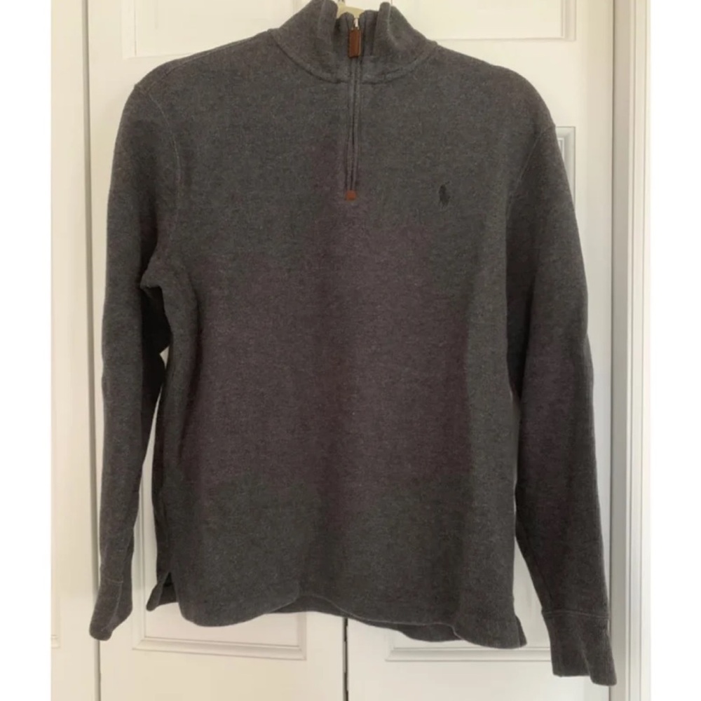 Men's Ralph Lauren Gray Half-Zip Sweater, Size Small